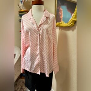 Victoria's Secret Pink and White Striped Pajama Top